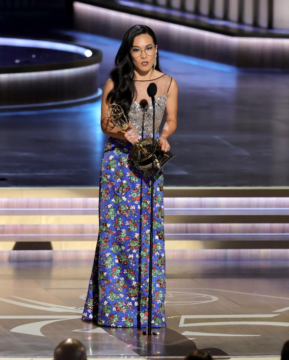 PHOTO: Ali Wong accepts the Outstanding Lead Actress in a Limited or Anthology Series or Movie award for 'Beef' onstage during the 75th Primetime Emmy Awards at Peacock Theater on Jan. 15, 2024 in Los Angeles. (Kevin Winter/Getty Images)
