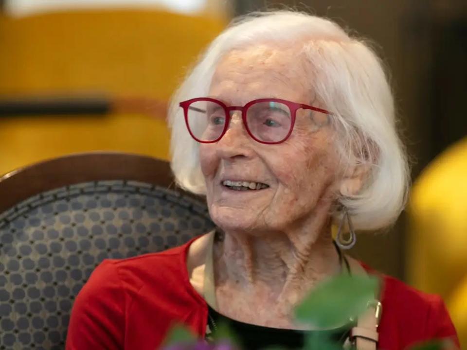 Janet Gibbs, 102, pictured at a Centenarian Club tea party
