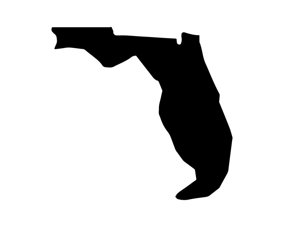 A silhouette of Florida