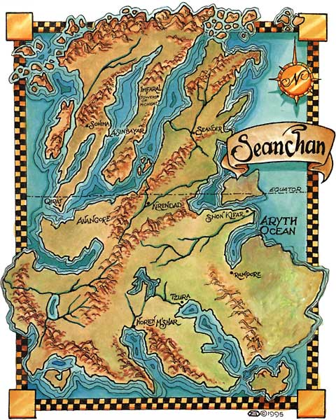 A handdrawn map of Seanchan in The Wheel of Time