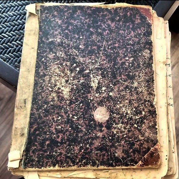 The cookbook of Dr. Alice V. Clopper, containing handwritten recipes that date as far back as 1852.