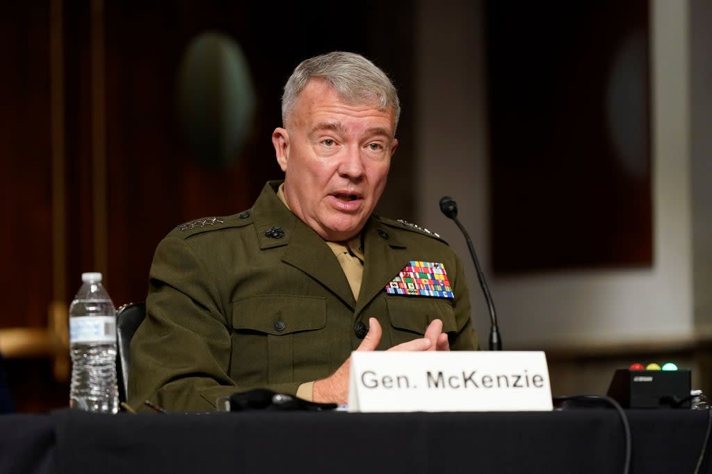 CENTCOM commander Gen Kenneth McKenzie testifies at Tuesday’s hearing of the Senate Armed Services Committee (Getty Images)