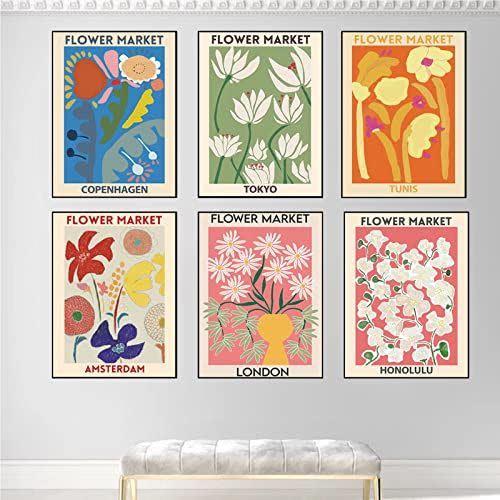 Flower Market Poster Set Of 6