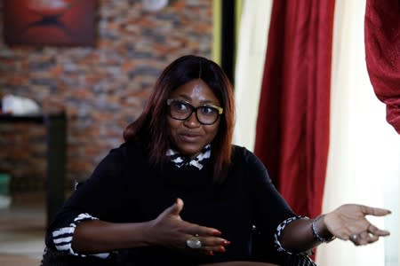 Mary Njoku, Chief Executive Officer of ROK Studios, speaks during an interview with Reuters in Lagos