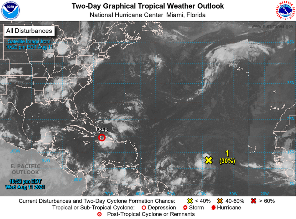 The National Hurricane Center is tracking a tropical wave and a tropical storm.