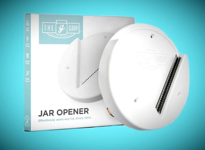 This jar opener is like having a life-changing helper right under your kitchen cabinet. (Source: Amazon)
