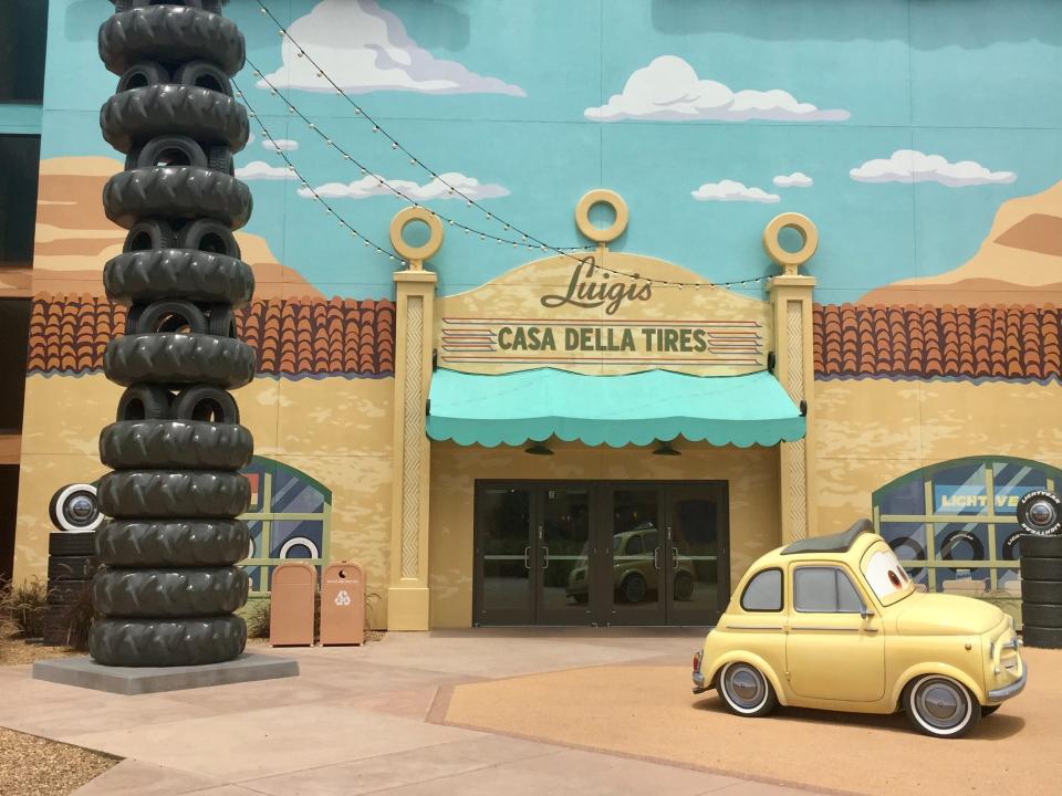 external shot of a cars display at art of animation resort