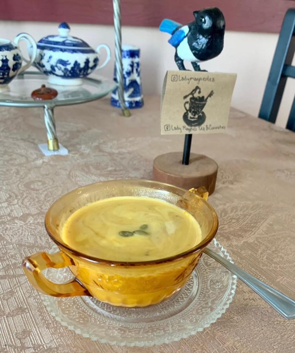 A cup of soup at Lady Magpie's Tea & Curiosities in Tuckerton.