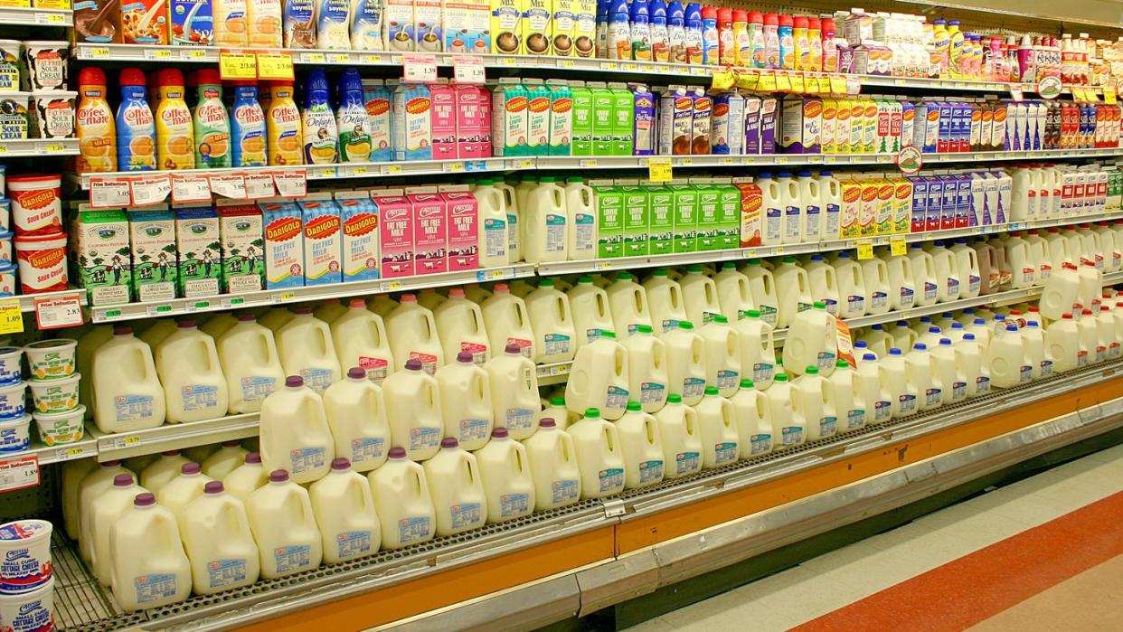 dairy products at the supermarket