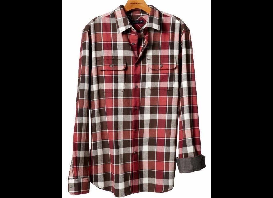 <strong>TO BUY:</strong> <a href="http://bananarepublic.gap.com/browse/product.do?cid=74534&vid=1&pid=881743" target="_hplink">Slim Fit Multi-Check Flannel Shirt by Banana Republic, $49.50</a>