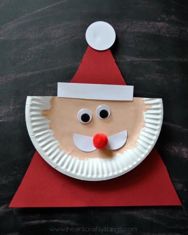 christmas crafts for kids santa plate