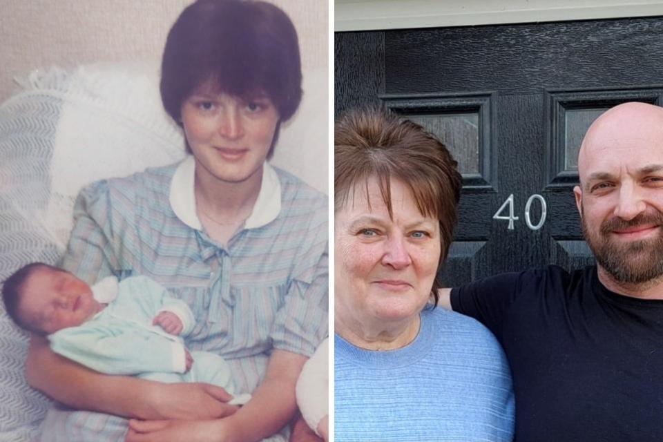 York Press: Dorothy Popplewell with her son Kai- on his birthday May 8 1983 at York maternity unit and today as he marks his 40th birthday. Photos supplied