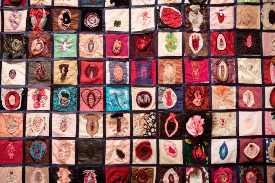 Vulva quilt, 2009-13, conceived to raise awareness of female genital mutilation