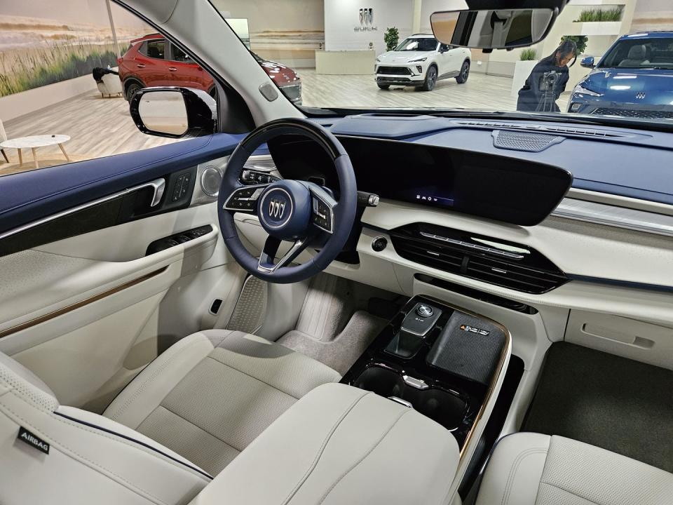 2025 buick enclave with blue and white interior
