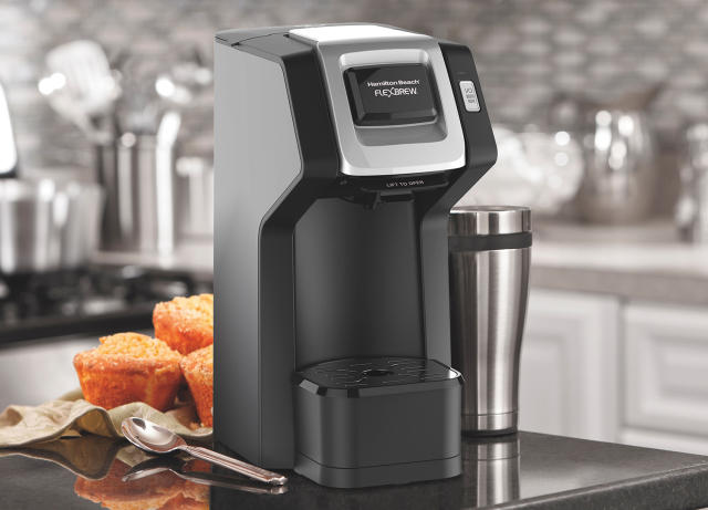 Chefman Insta-Coffee Max Single Serve Coffee Maker w/ Cup Lift, K-Cups or  Grounds, Black 