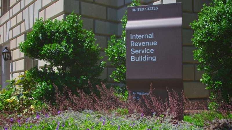 The sign in front of the Internal Revenue Service building in Washington, D.C.