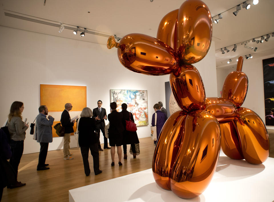 Jeff Koons' "Balloon Dog (Orange)" sold at auction for $54.8 million.