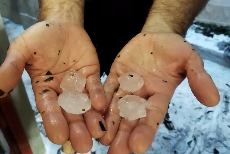 Gran cantidad de granizo cayó en la zona sur de la provincia de Buenos Aires