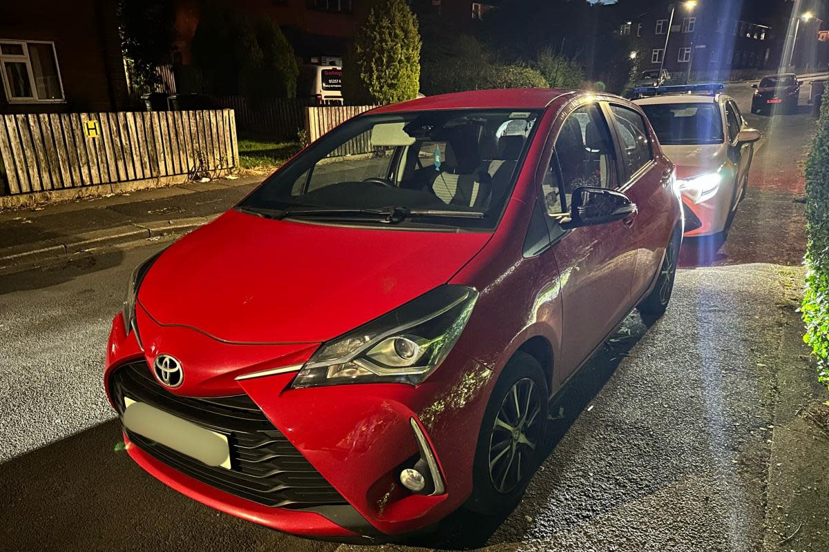 The red Toyota was seized from Burnmoor Road <i>(Image: GMP)</i>