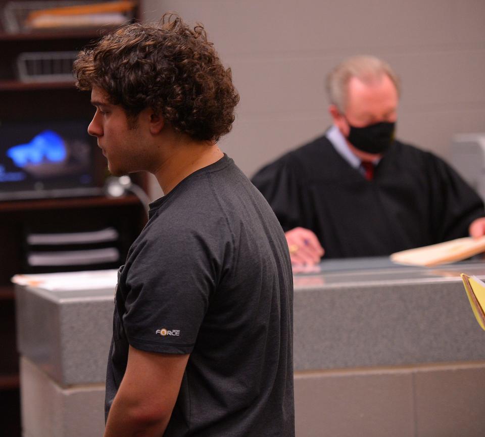 Bond was denied Friday for Caleb Kennedy, who is charged with felony DUI resulting in death. He is shown here at a bond hearing in Magistrate Court on Feb. 9.