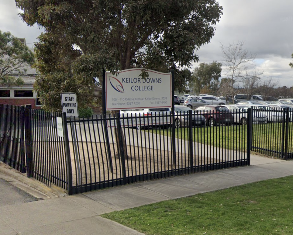 Meanwhile a coronavirus cluster at Keilor Downs Secondary College (pictured) has grown to 11 cases.