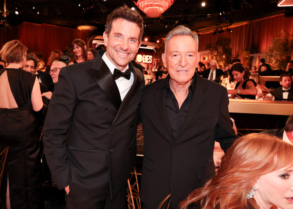 Bradley Cooper and Bruce Springsteen. (Christopher Polk/Golden Globes via Getty Images)