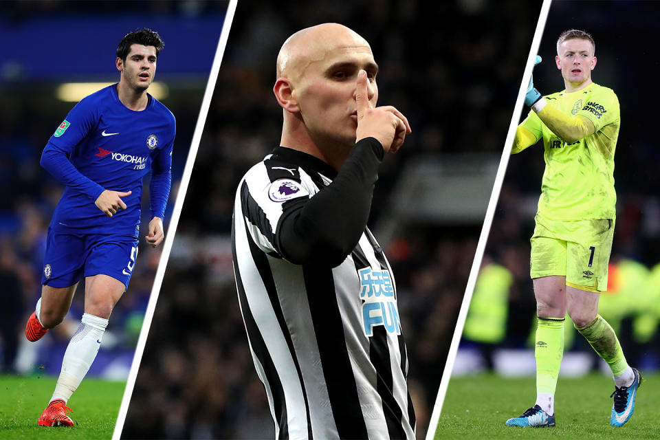 Stars of the show: Alvaro Morata, Jonjo Shelvey, Jordan Pickford