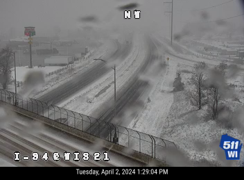 A view of Interstate 94 at state Highway 21 on the 511 Wisconsin travel website from 1:29 p.m.