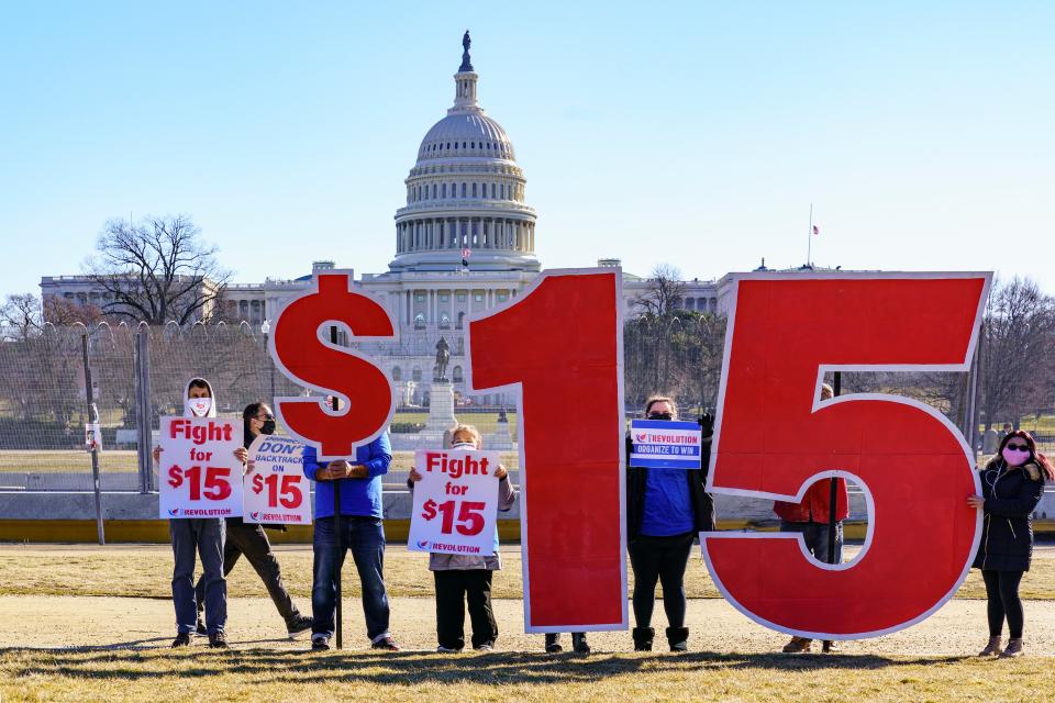 <p>Republicans and some Democrats voted down Sen. Bernie Sanders’ call for a $15 minimum wage</p> (AP)