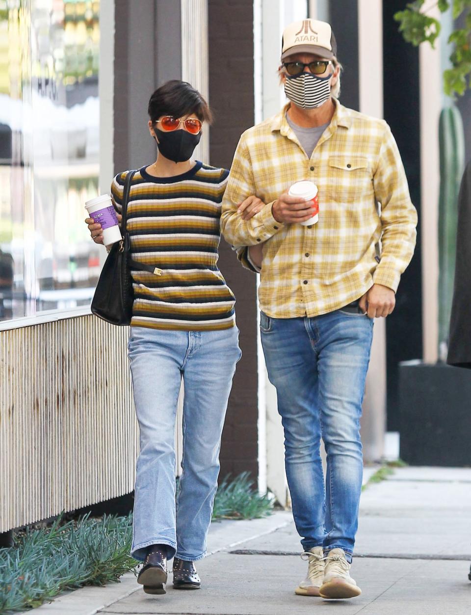 <p>Selma Blair and her boyfriend Ron Carlson stroll arm-in-arm while out for coffee on Tuesday in L.A.</p>