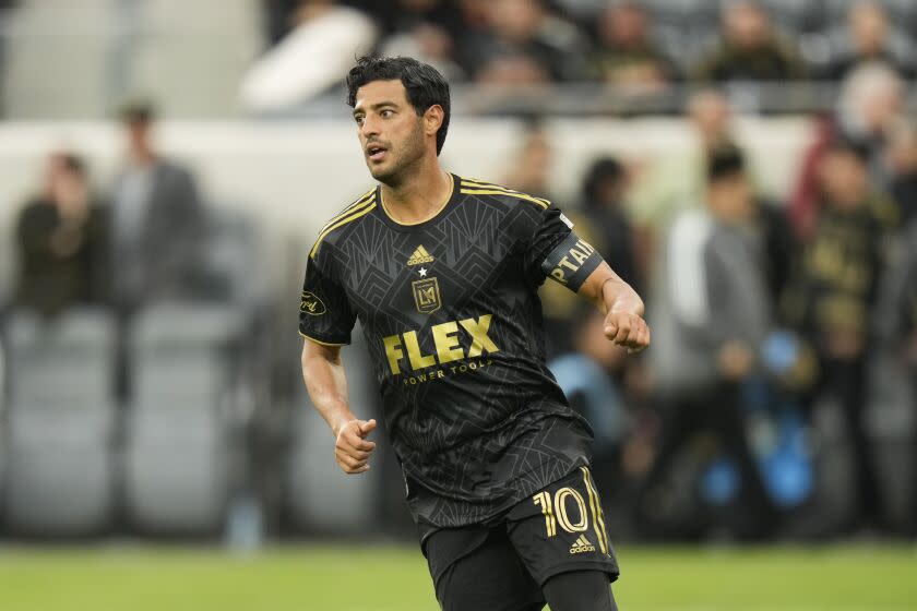 Los Angeles FC forward Carlos Vela runs across the field during the second half.