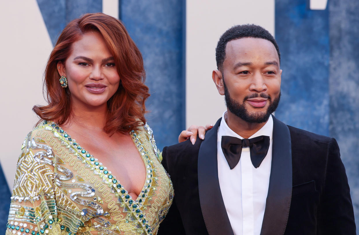 Chrissy Teigen and John Legend, pictured earlier this year, they have welcomed a fourth child via surrogacy. (Getty Images)