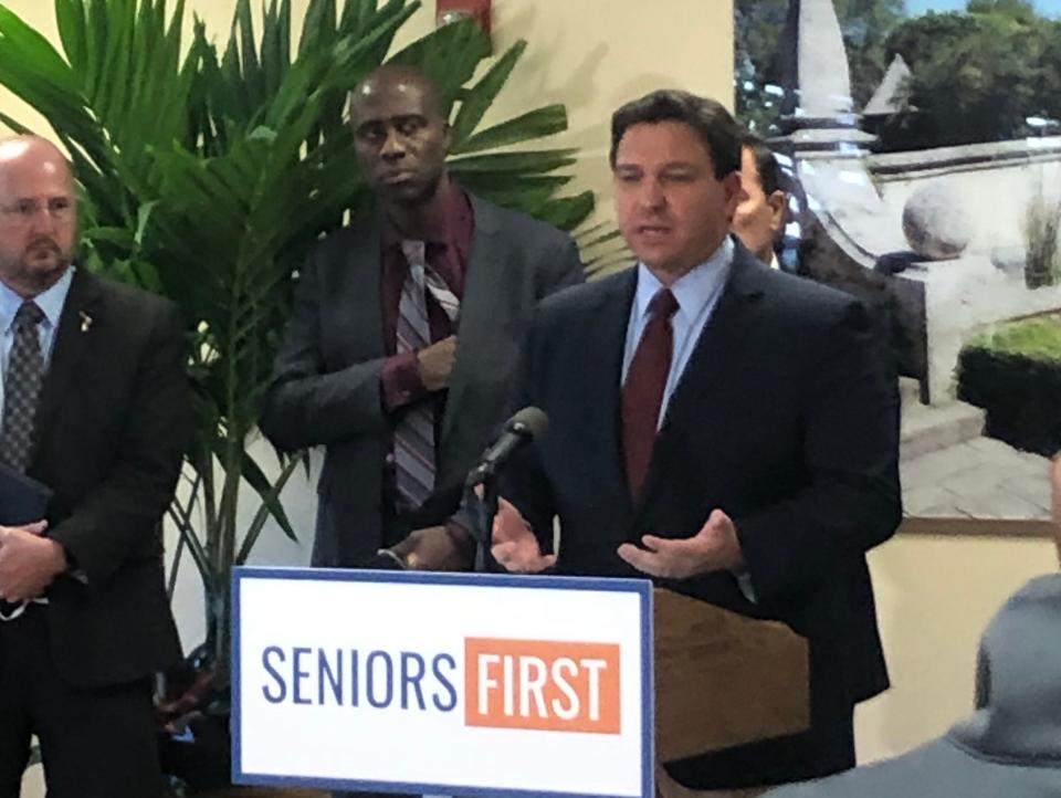 Florida Gov. Ron DeSantis held a press conference in West Palm Beach