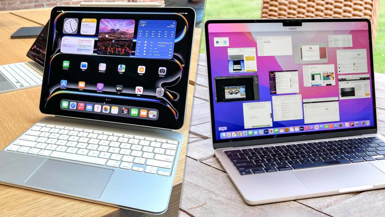  IPad Pro 2024 next to MacBook Air M2. 
