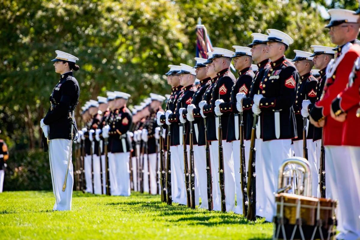 Marines' elite Silent Drill Platoon gets its first female commander