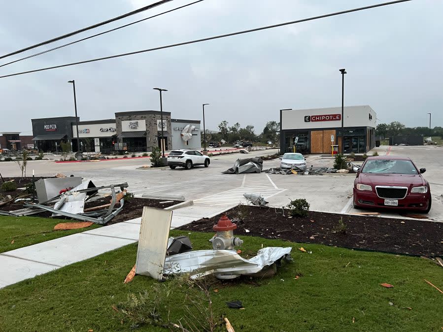 Storm damage in Temple, Texas from a tornado that moved through the area on May 22, 2024 (KXAN Photo/Todd Bailey)