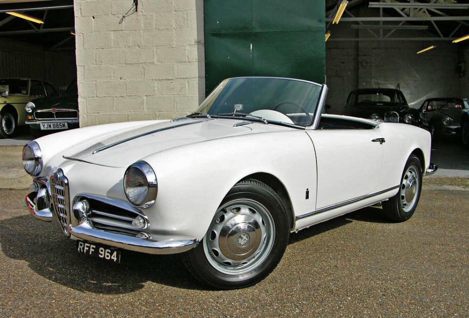 The 1956 Alfa Romeo Giulietta Spider.<br><br>(Photo: <a href="http://www.flickr.com/photos/thecarspy/5587968073/" rel="nofollow noopener" target="_blank" data-ylk="slk:The Car Spy | Flickr;elm:context_link;itc:0;sec:content-canvas" class="link ">The Car Spy | Flickr</a>)