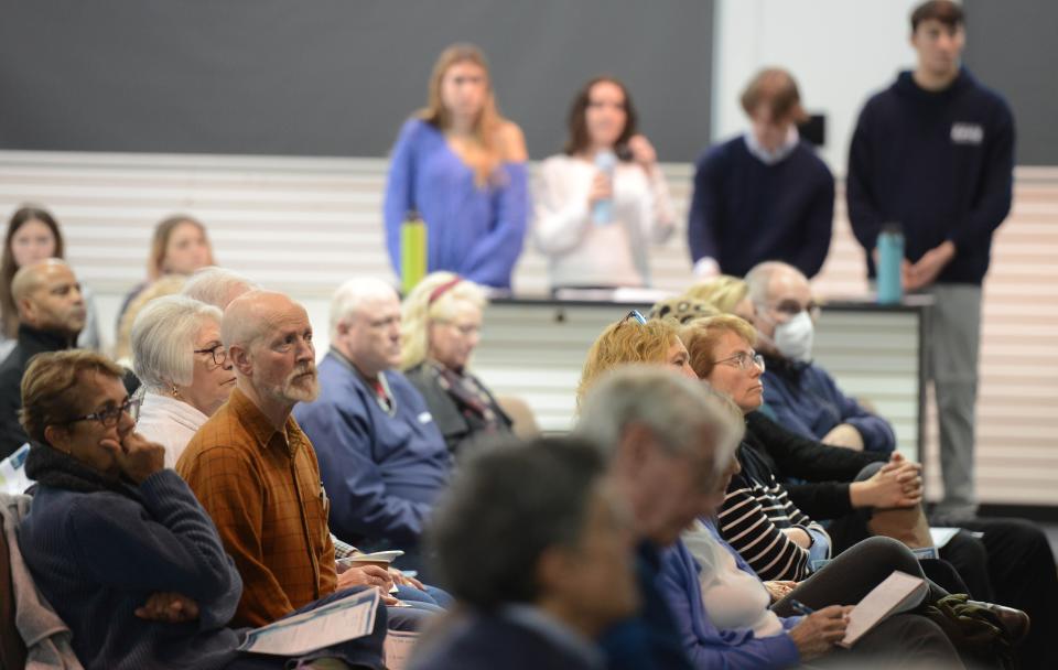 “Kids are going to be the ones dealing with the long-term effects,” said Luc-Andre Sader of the Barnstable Youth Commission on Saturday at a program in Hyannis that focused on the toxic chemicals PFAS. The program, attended by about 75 people including students, was organized by the youth commission, Barnstable High School Green Club and Sturgis East Environmental Club.