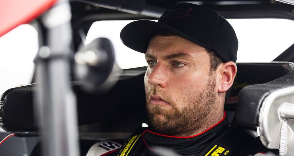 Jon McKennedy, driver of the #79 Middlesex Interiors, during the New Smyrna Beach Visitors Bureau 200 for the NASCAR Whelen Modified Tour during night 2 of the World Series of Asphalt Stock Car Racing at New Smyrna Speedway in New Smyrna, Florida on February 11, 2023. (Adam Glanzman/NASCAR)