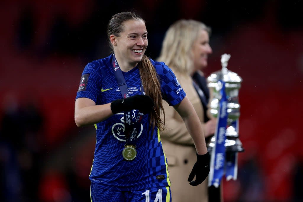 Fran Kirby starred in Chelsea’s FA Cup final win over Arsenal in December  (The FA via Getty Images)