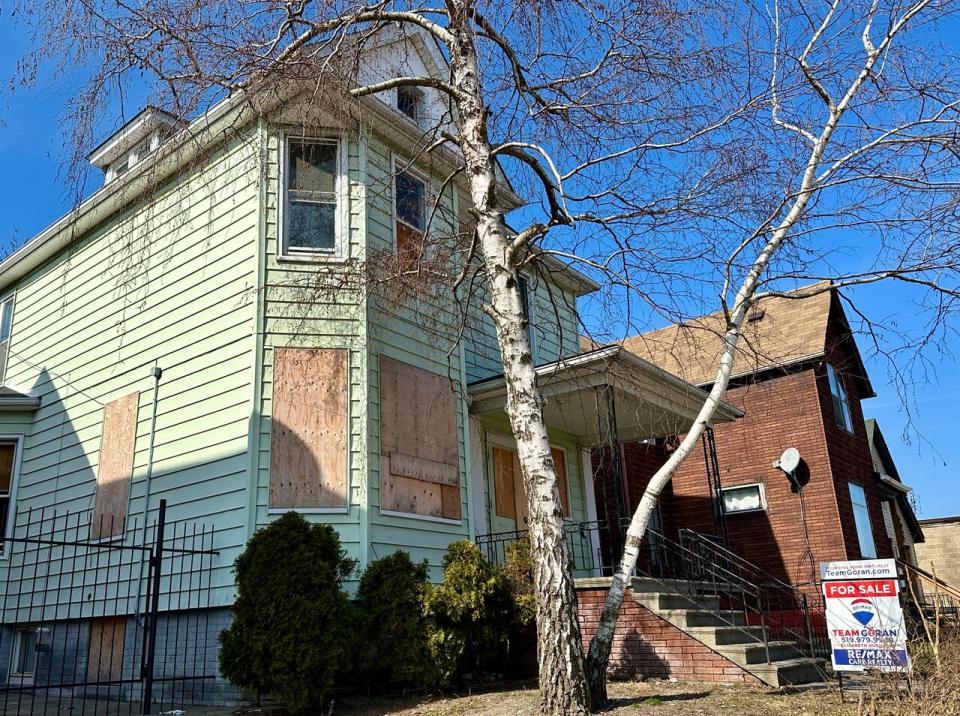 The three-story house at 663 Marentette Ave. in Windsor - described in a February 2024 real estate listing as having 18 bedrooms, with potential for 21 bedrooms.