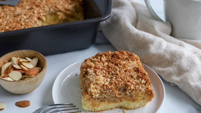 slice of coffee cake on plate