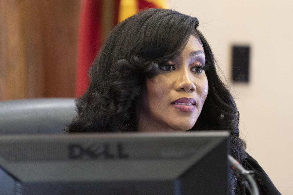 Chancellor I'Ashea L. Myles delivers remarks from the bench during a status hearing involving the release of records in the March Covenant School shooting case Monday, May 22, 2023, in Nashville, Tenn. (AP Photo/George Walker IV)