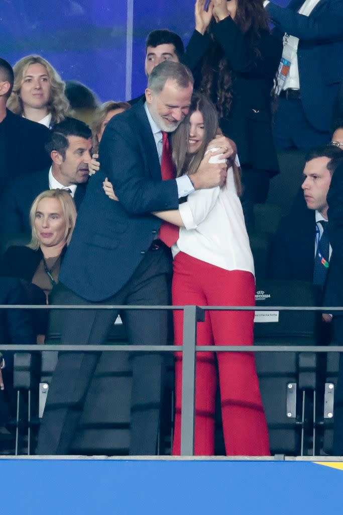 El rey Felipe y la infanta Sofía en la final de la Eurocopa en Berlín el 14 de julio de 2024