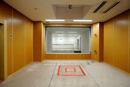 An execution chamber is pictured at the Tokyo Detention Center in Tokyo August 27, 2010. Japan opened up its gallows for the first time to domestic media on Friday, a move that could spark public debate over executions in a country where a hefty majority supports retaining the death penalty. Mandatory credit Kyodo/File Photo via REUTERS