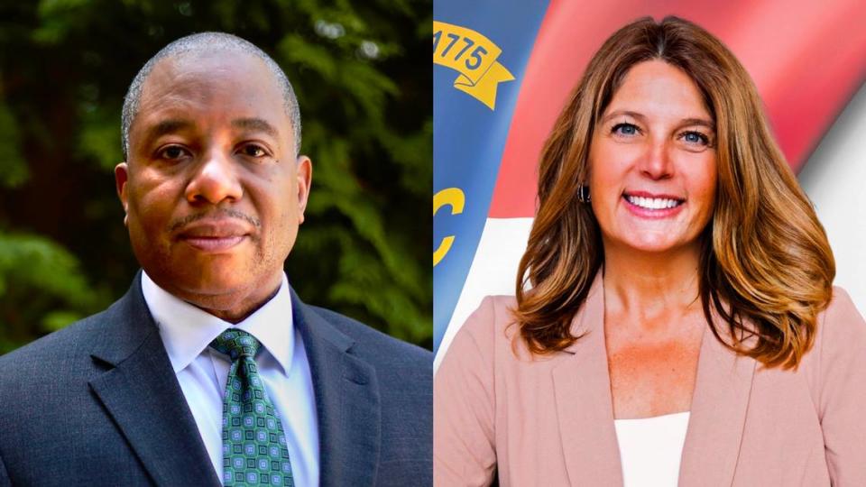 Candidates for N.C. Superintendent of Schools Maurice Green (left) and Republican Michele Morrow (right).
