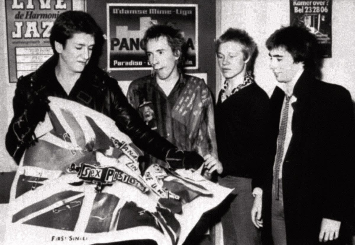 The Sex Pistols (Lydon second from left) at their first gig in 1975 (PA Archive)