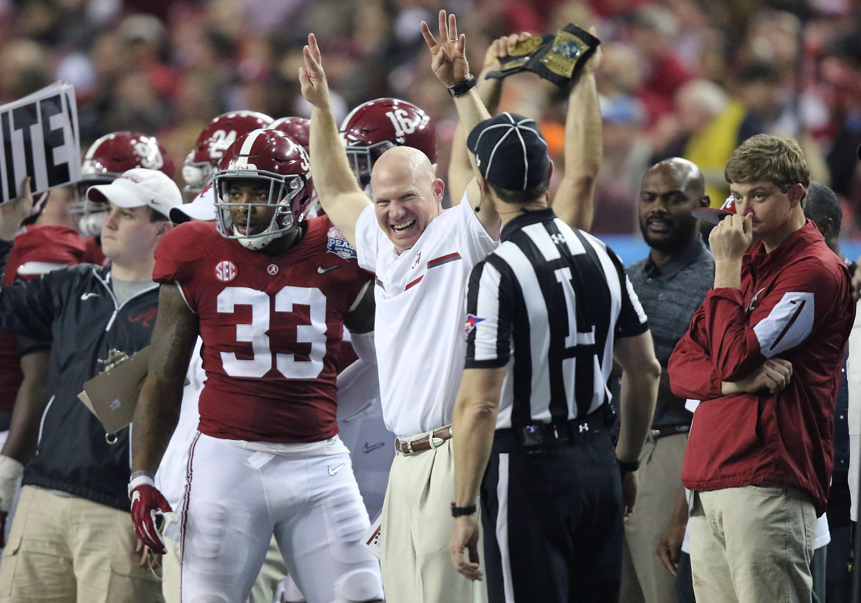 ATLANTA, GA - DECEMBER 31: Alabama head strength and conditioning coach Scott Cochran during the 2016 Chick-fil-A Peach Bowl between the Alabama Crimson Tide and Washington Huskies on December 31, 2016, at the Georgia Dome in Atlanta, GA. (Photo by Scott Donaldson/Icon Sportswire via Getty Images)