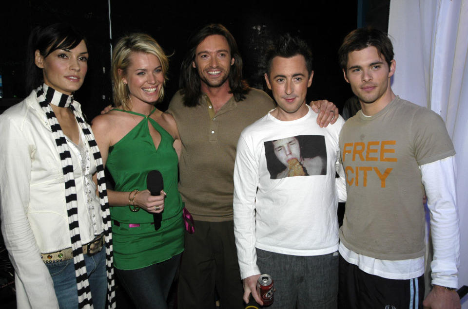 Famke Janssen, Rebecca Romijn, Hugh Jackman, Alan Cumming, and James Marsden