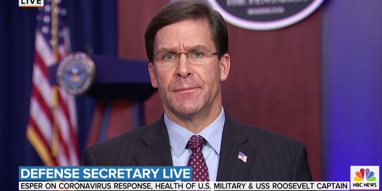 Defense secretary mark esper coronavirus lab grown